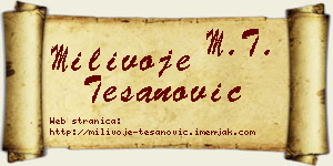 Milivoje Tešanović vizit kartica